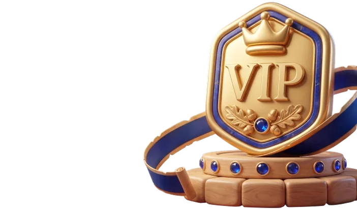Kingia VIP schild met gouden kroon en lint